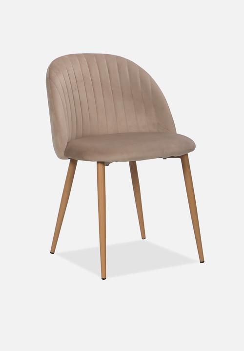 Sixth Floor - Pluto velvet dining chair set of 2-natual