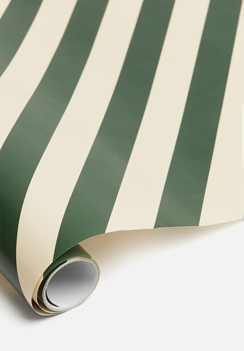 H&M - Gift wrap - dark green/striped