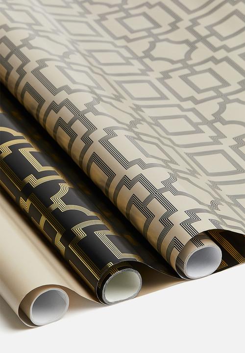 H&M - 3 Pack gift wrap - beige/patterned 