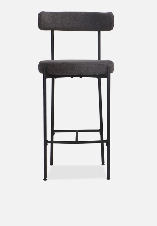 Sixth Floor - Anna woven bar stool set of 2- Charcoal