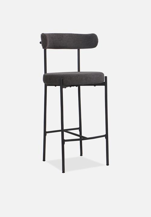 Sixth Floor - Anna woven bar stool set of 2- Charcoal