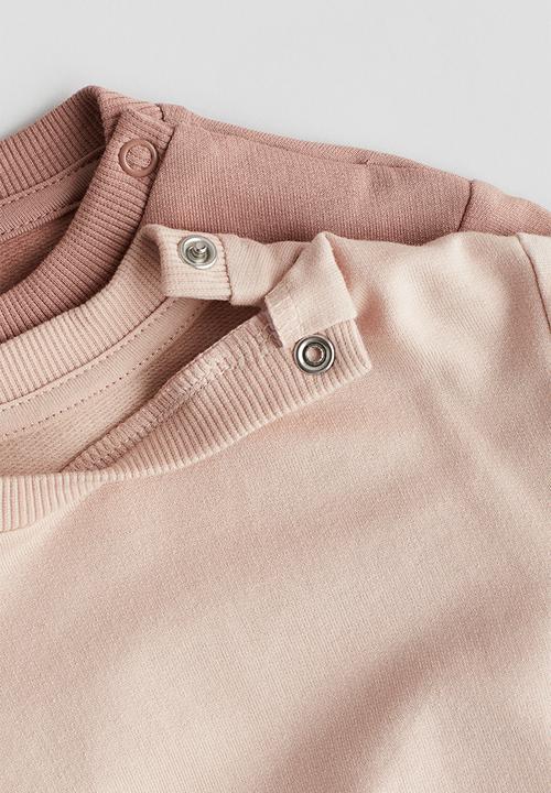 H&M - 2-Pack cotton sweatshirts - dusty pink & light pink
