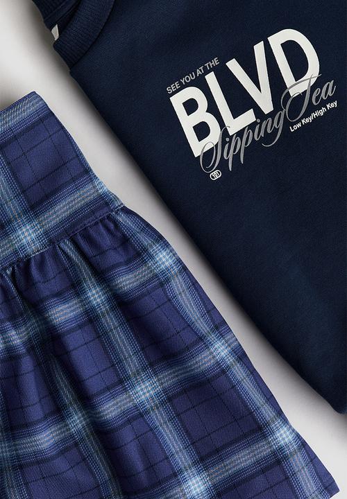 H&M - 2-Piece sweatshirt and skirt set - dark blue blvd