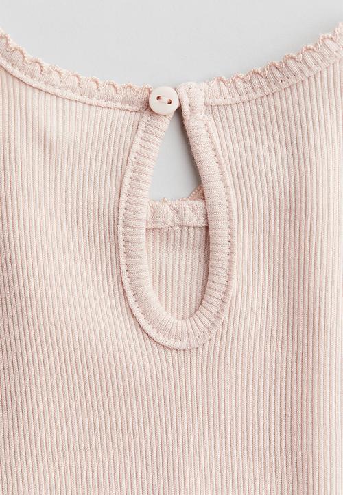 H&M - Ribbed jersey top - light pink
