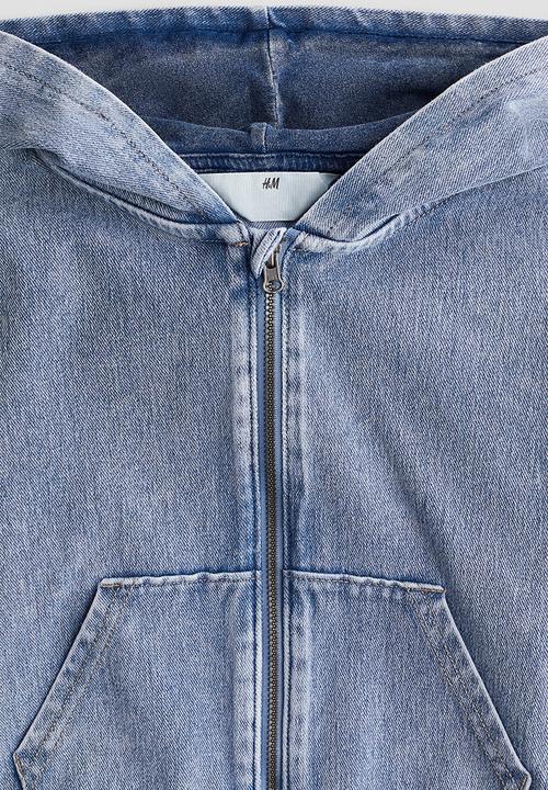 H&M - Zip-through twill hoodie - blue