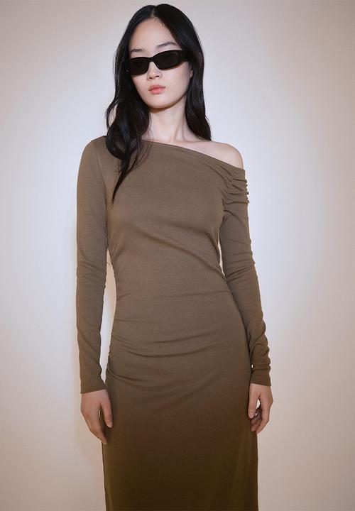 MANGO - Dress Basili - Medium Brown