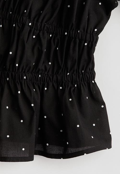 H&M - Peplum cotton blouse - black
