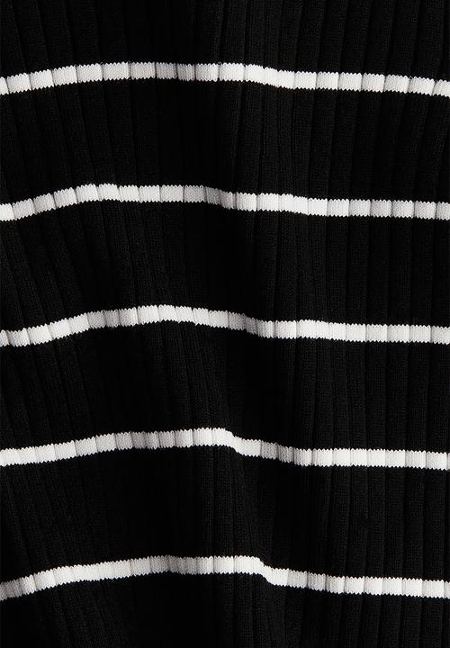 H&M - Rib-knit top - black striped
