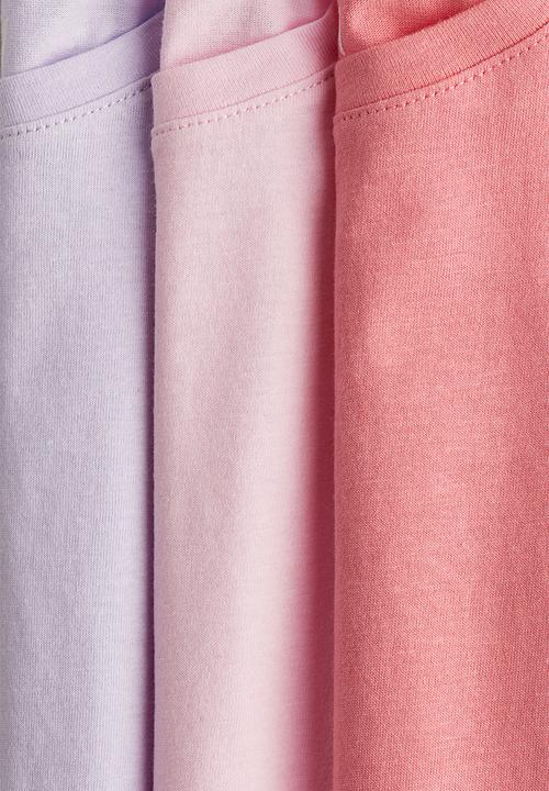 H&M - 3 Pack cotton tops - pink & purple