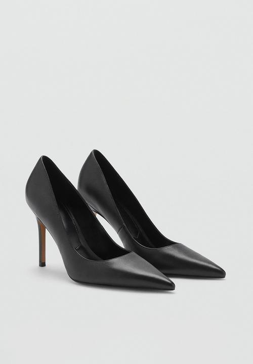 MANGO - Arribas leather heel - black