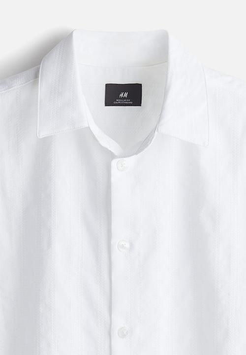 H&M - Regular fit textured shirt - white