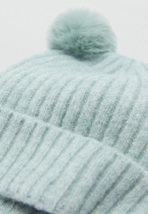 MANGO - Beanie pompona - turquoise/aqua