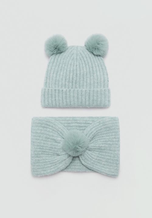 MANGO - Beanie pompona - turquoise/aqua