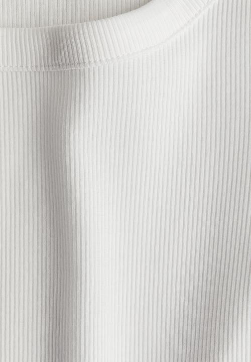 H&M - Ribbed jersey top - white