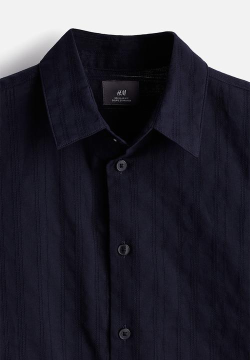 H&M - Regular fit textured shirt - navy blue