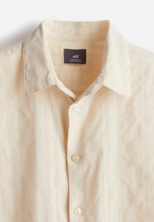 H&M - Regular fit textured shirt - cream 