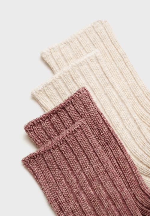 MANGO - Socks berry - dark red