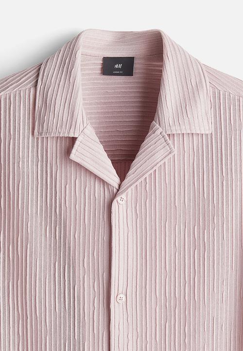 H&M - Loose fit textured resort shirt - pink