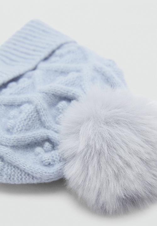 MANGO - Beanie rombusa - light pastel blue
