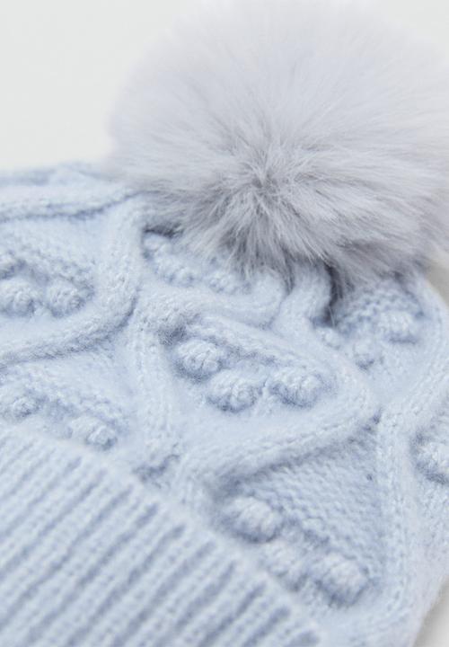 MANGO - Beanie rombusa - light pastel blue