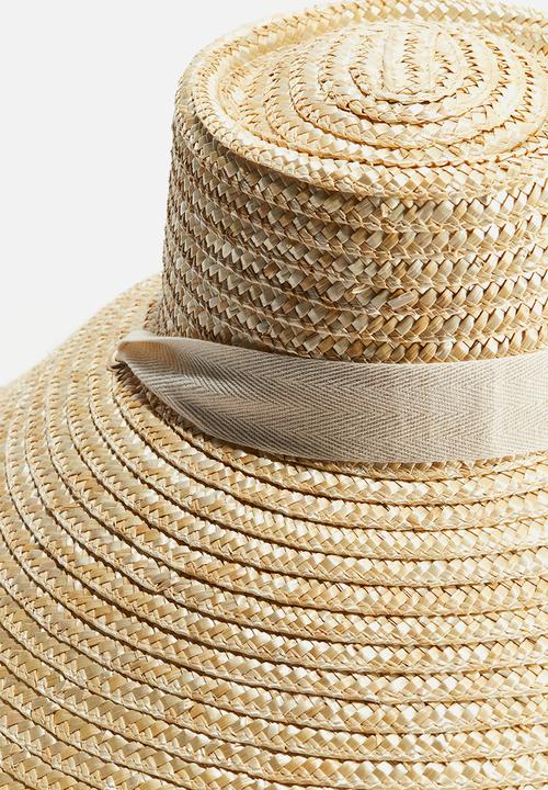 H&M - Strap-detail straw hat - beige.