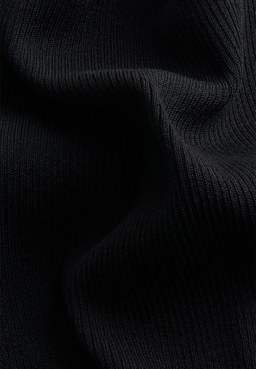 H&M - Flared-skirt rib-knit dress - black