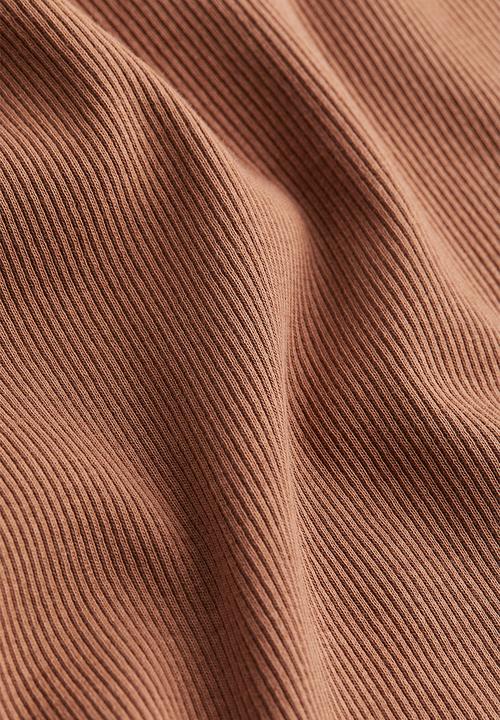 H&M - Ribbed T-shirt - brown