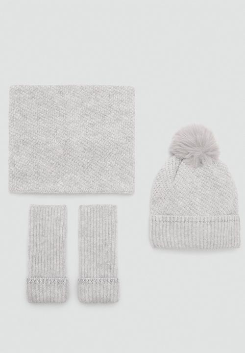 MANGO - Gloves lurexf - gray