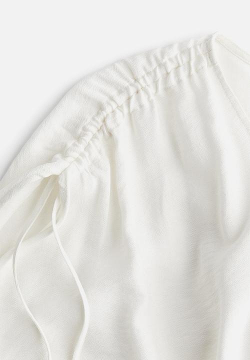 H&M - Drawstring-detail blouse - white