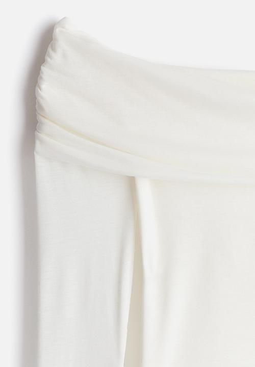 H&M - Sheer off-the-shoulder top - cream
