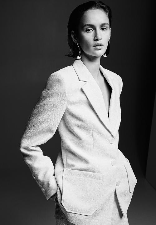 H&M - Textured blazer - cream