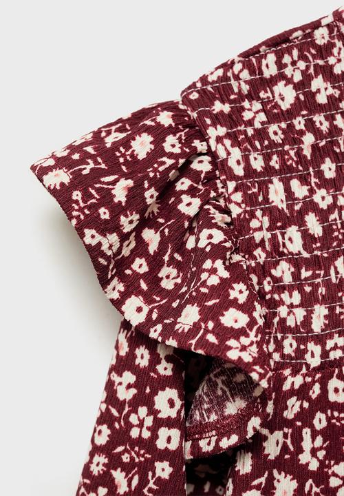 MANGO - Dress lucia - dark red