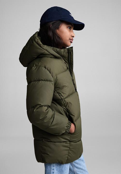 MANGO - Puffer coat amerlong - beige/khaki