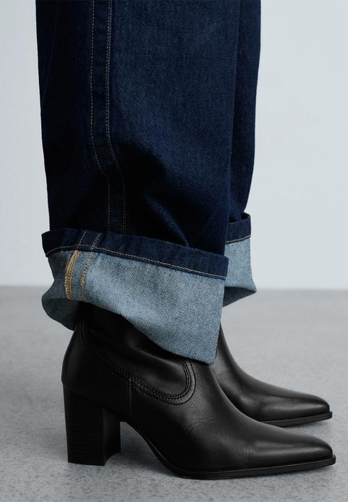 MANGO - Lily leather boot - black