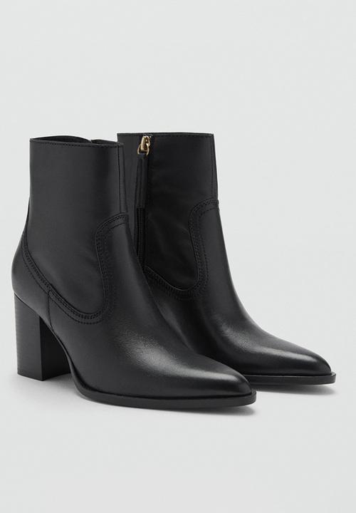MANGO - Lily leather boot - black