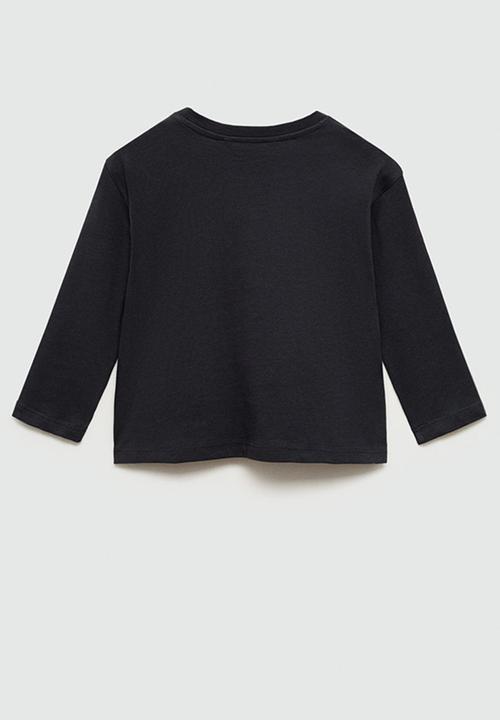 MANGO - T-shirt below - black