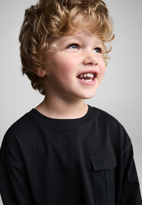 MANGO - T-shirt below - black