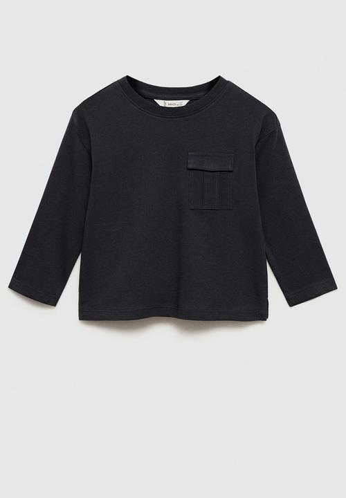 MANGO - T-shirt below - black