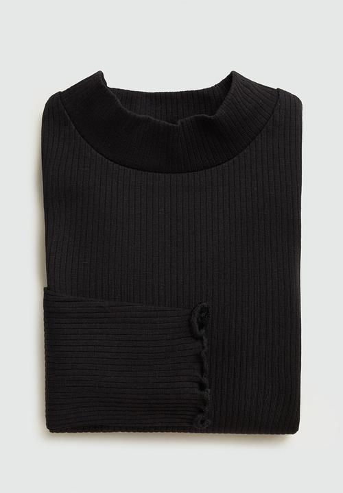 MANGO - T-shirt turbob - black