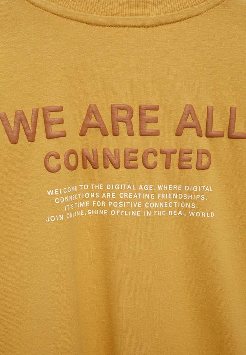 MANGO - T-shirt connect - dark yellow