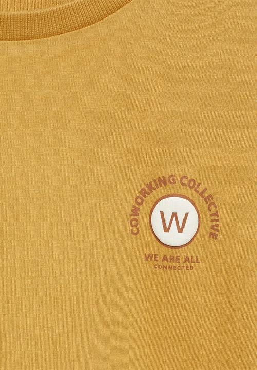 MANGO - T-shirt connect - dark yellow