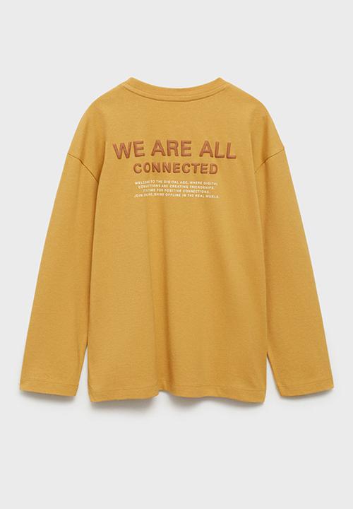 MANGO - T-shirt connect - dark yellow