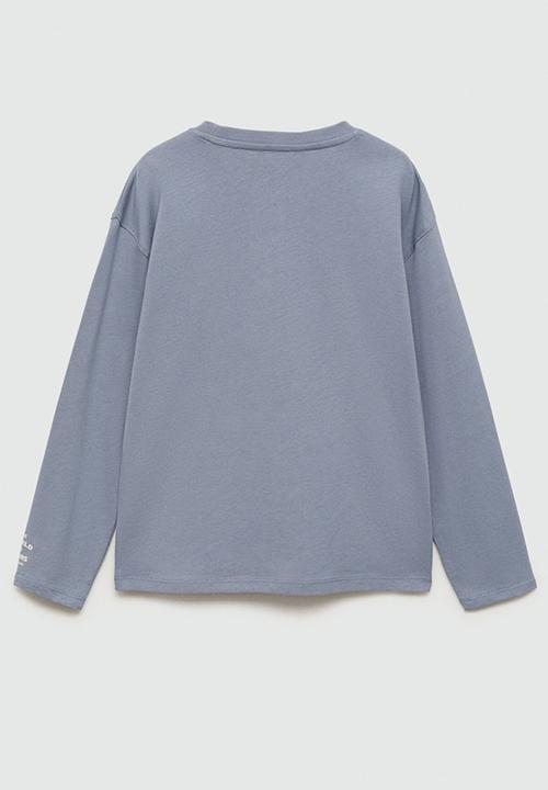 MANGO - T-shirt step - medium blue