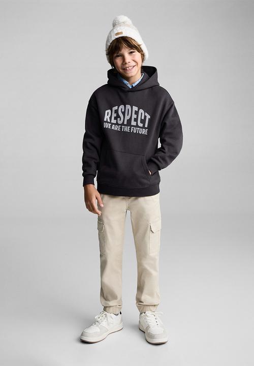MANGO - Sweatshirt respect - charcoal