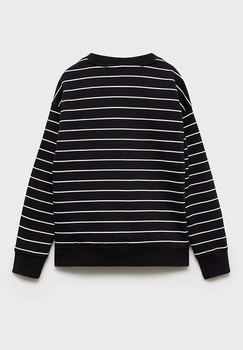 MANGO - Sweatshirt stripes7 - black