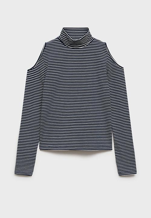 MANGO - T-shirt lipa - navy