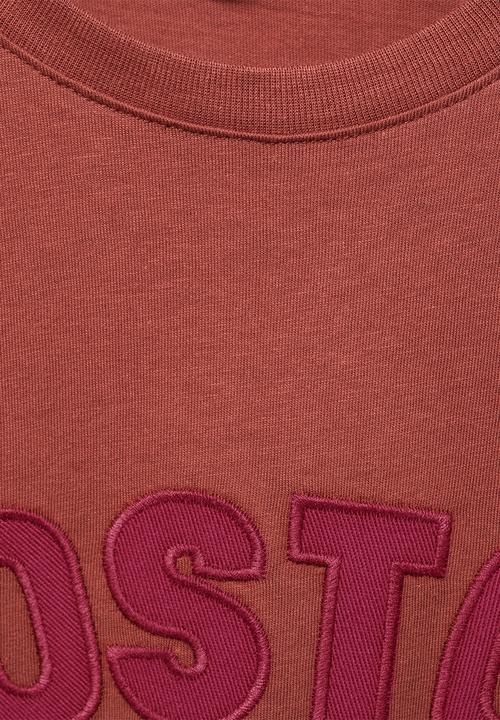 MANGO - T-shirt boston - dark red