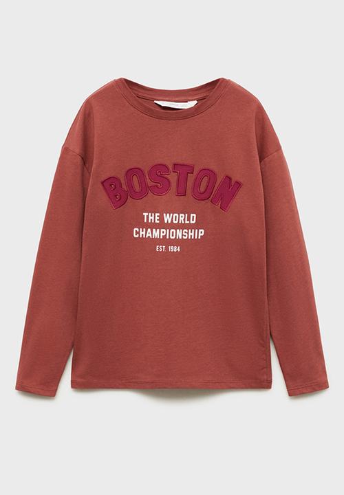 MANGO - T-shirt boston - dark red