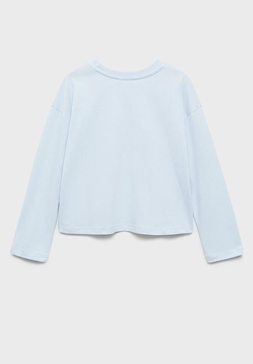 MANGO - T-shirt chiffy - light pastel blue