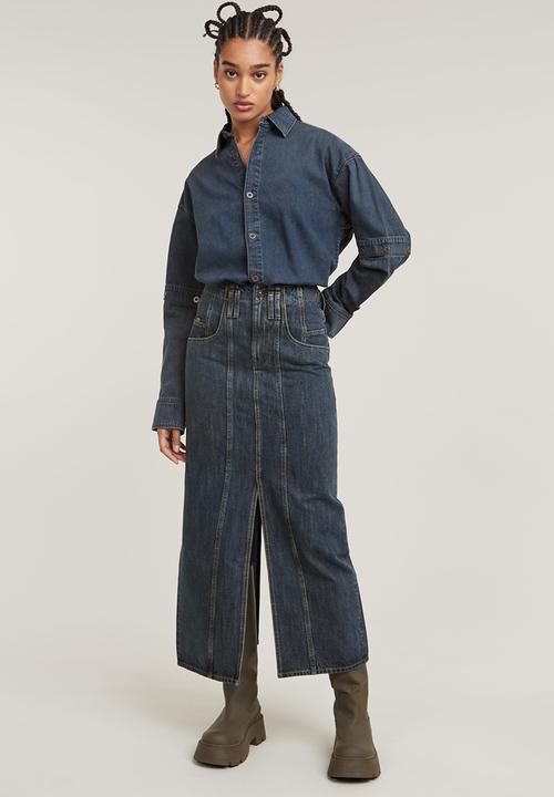 G-STAR - Viktoria moto long skirt wmn - blue